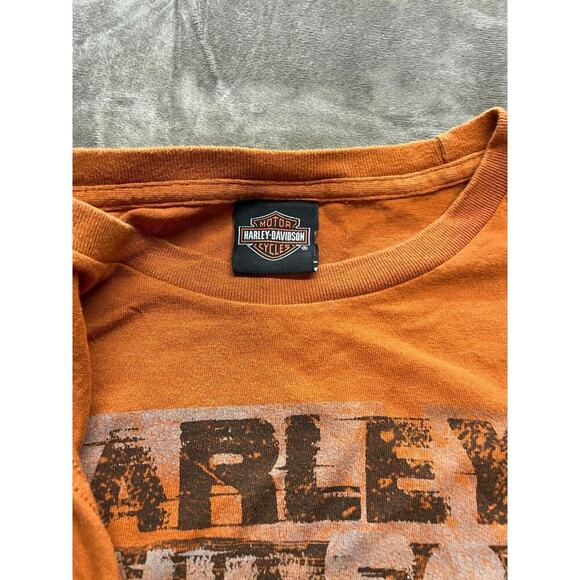 ST JOE Harley Davidson T Shirt ST JOSEPH MO LONG SLEEVE Skull Orange XXL - Picture 2 of 5